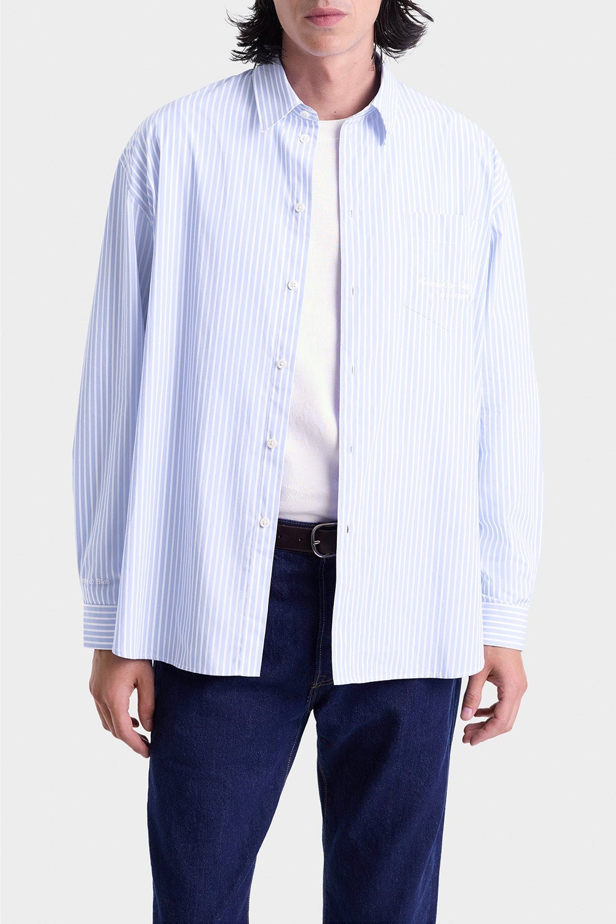Chemise Eden Script oversize à rayures - Blue & White Stripe