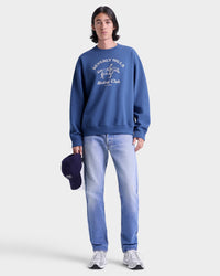 BH Riding Club Crewneck - Pier Blue & Ecru