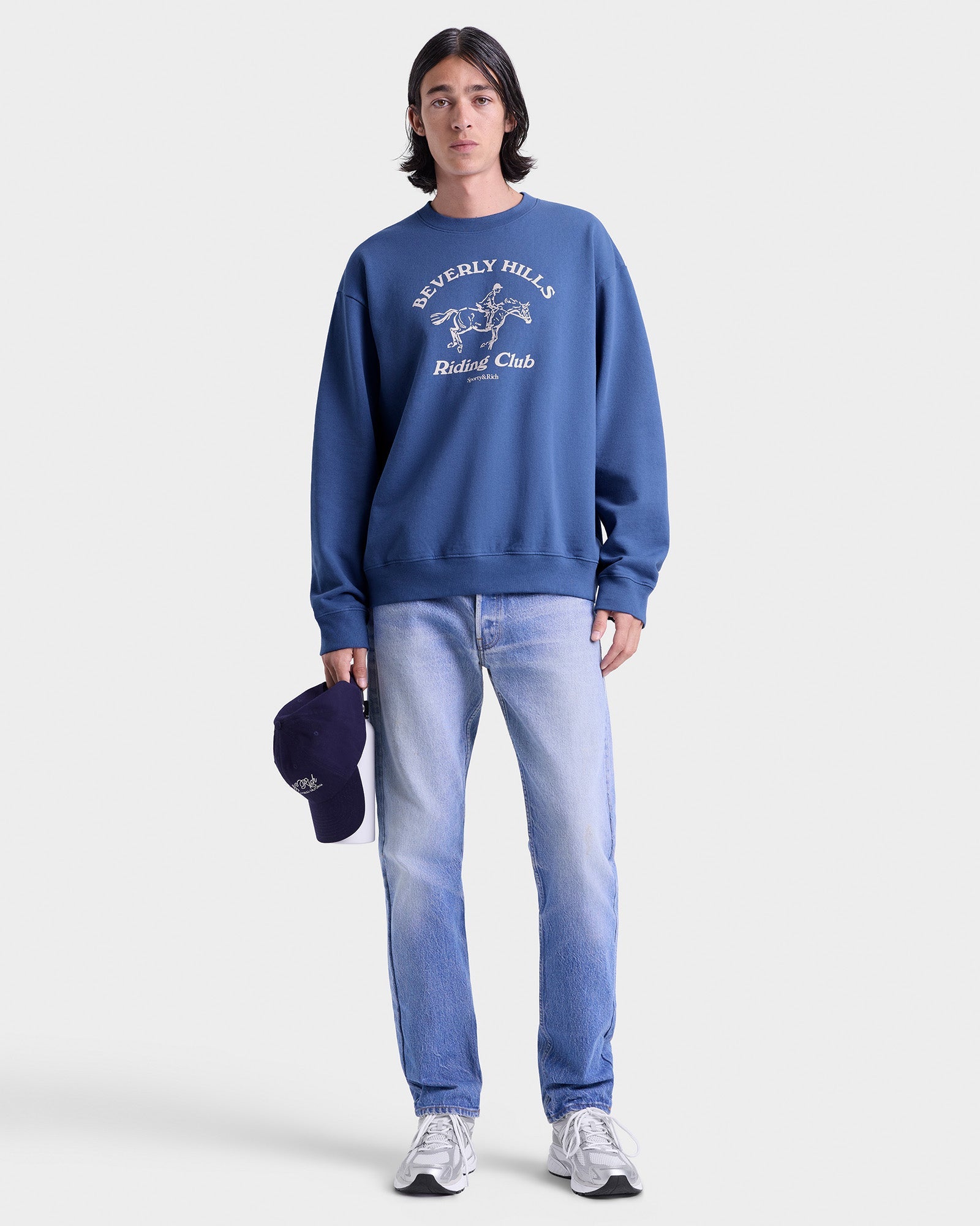 BH Riding Club Crewneck - Pier Blue & Ecru