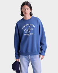 BH Riding Club Crewneck - Pier Blue & Ecru