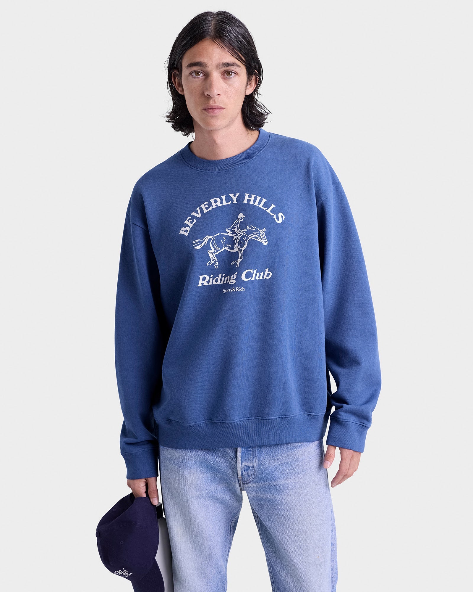 BH Riding Club Crewneck - Pier Blue & Ecru
