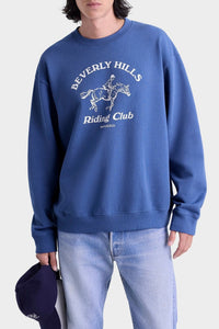 BH Riding Club Crewneck - Pier Blue & Ecru