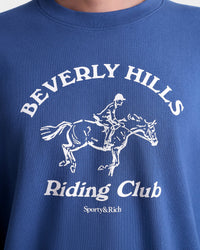 BH Riding Club Crewneck - Pier Blue & Ecru