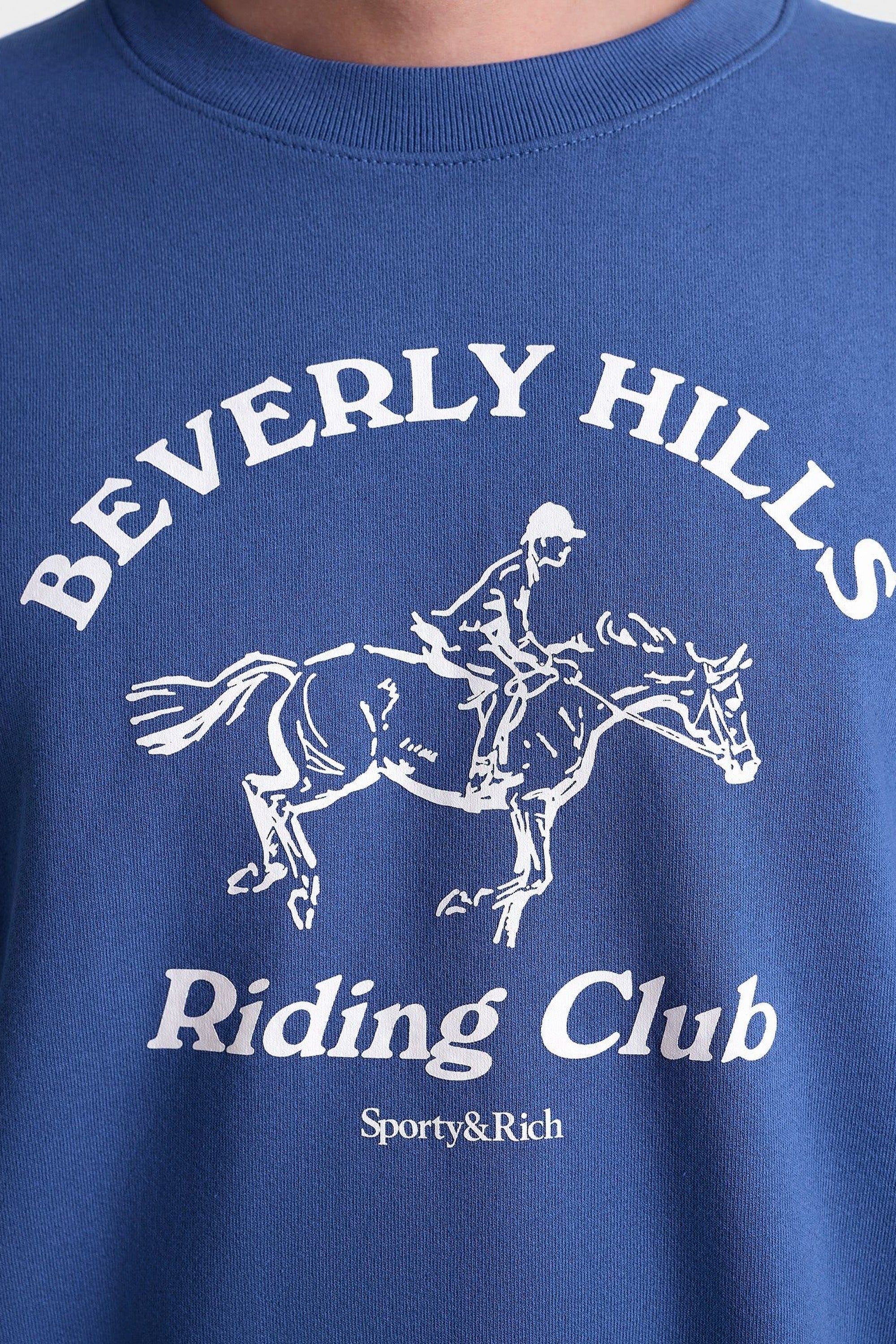 BH Riding Club Crewneck - Pier Blue & Ecru