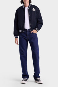 Royal Club Nylon Varsity Jacket - Navy & White