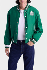 Veste bomber Varsity en satin - Spring Green