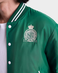 Veste bomber Varsity en satin - Spring Green