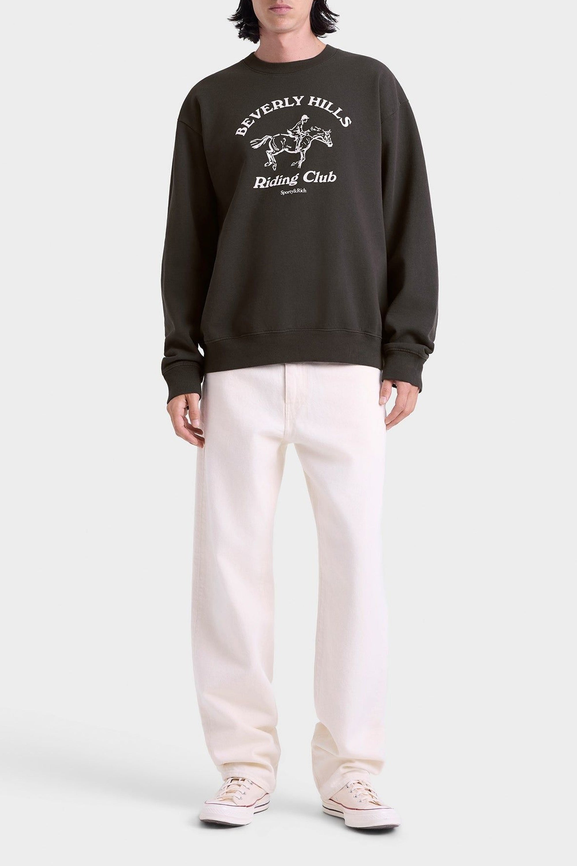BH Riding Club Crewneck - Faded Black & White