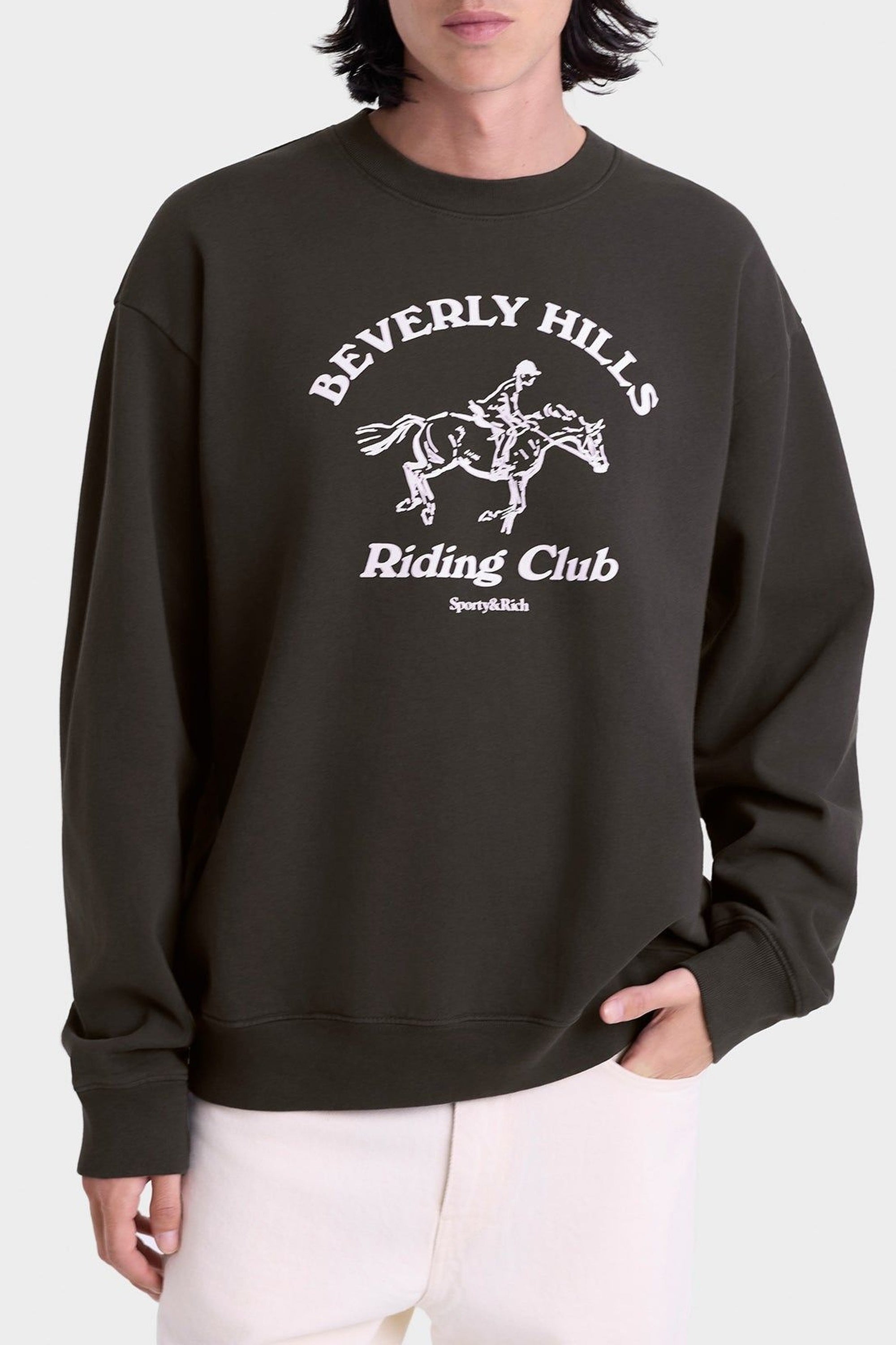 BH Riding Club Crewneck - Faded Black & White