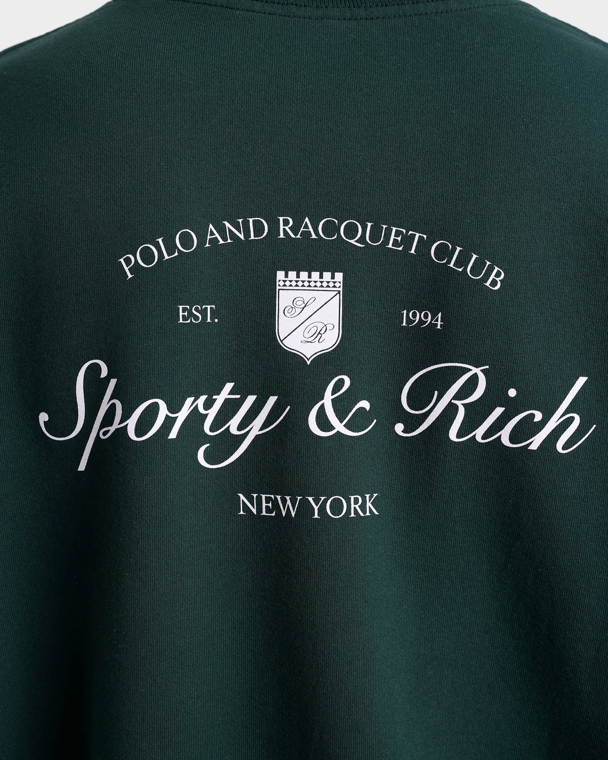 T-shirt à col rond Syracuse - Vert forêt/Blanc