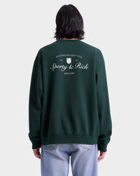 T-shirt à col rond Syracuse - Vert forêt/Blanc