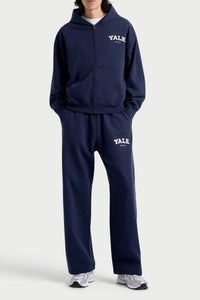 Sweatshirt zippé Yale Classic - Bleu Marine & Blanc