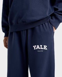 Pantalon de survêtement large Yale Classic - Bleu marine/Blanc