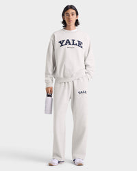 Pantalon de survêtement large Yale Classic - Gris chiné/Bleu marine