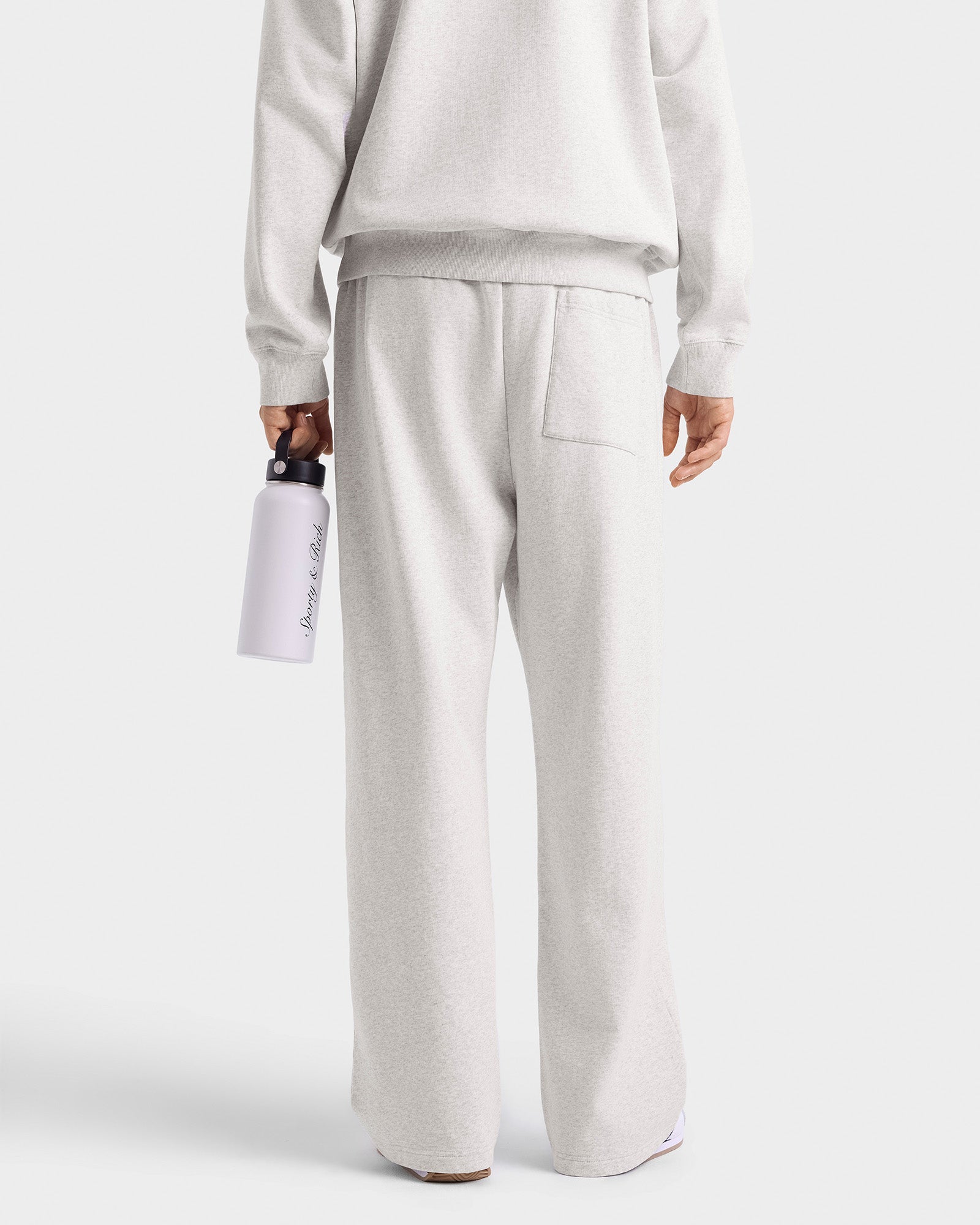Pantalon de survêtement large Yale Classic - Gris chiné/Bleu marine