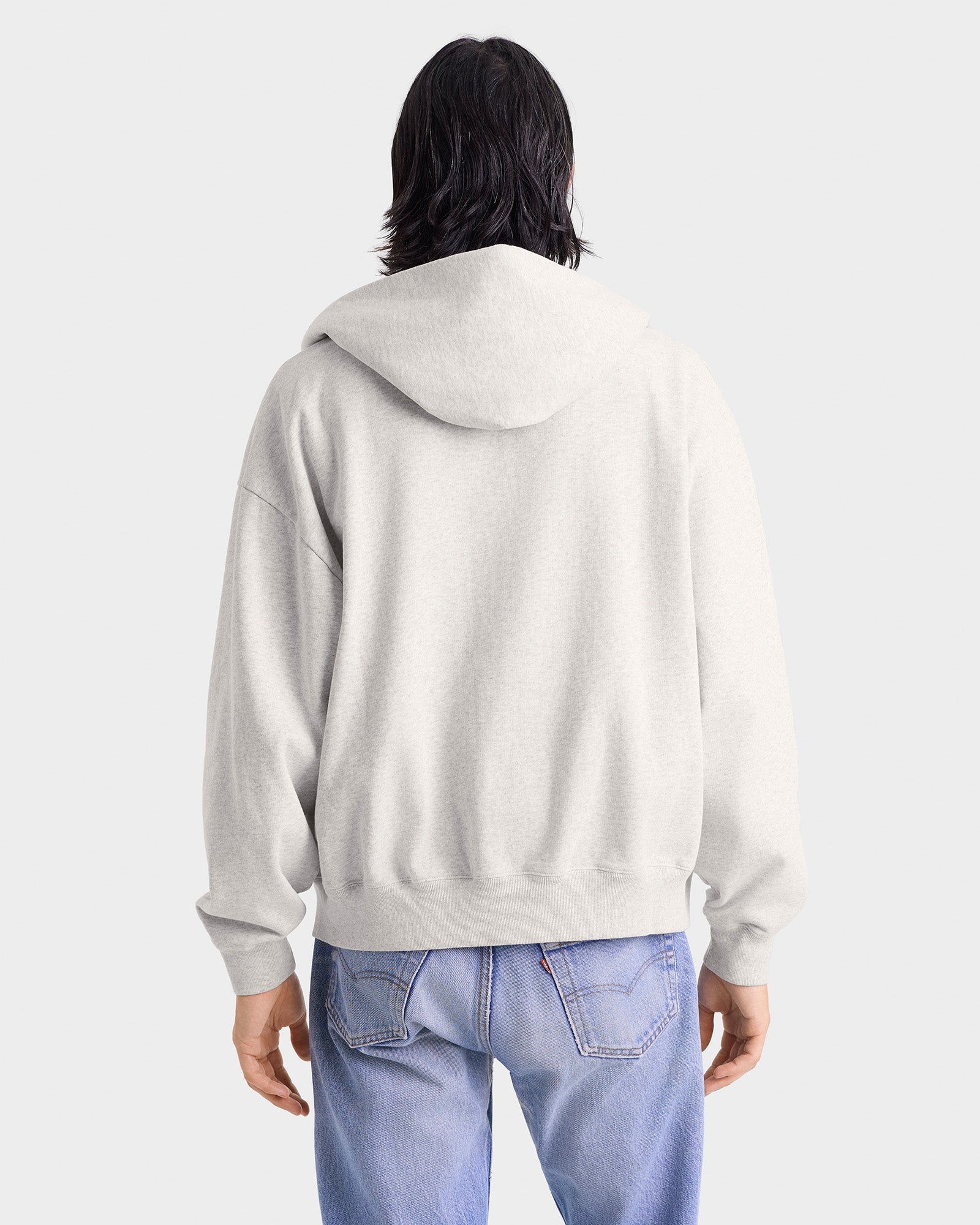 Sweat à capuche zippé Yale Classic - Gris chiné/Bleu marine