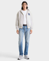 Sweat à capuche zippé Heritage Yankees Serif - Gris chiné/Bleu marine