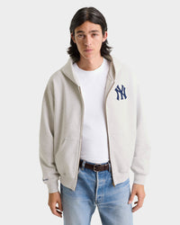 Sweat à capuche zippé Heritage Yankees Serif - Gris chiné/Bleu marine