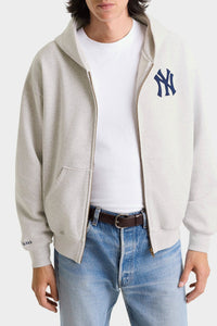 Sweatshirt zippé Heritage Yankees Serif - Gris Chiné & Bleu Marine