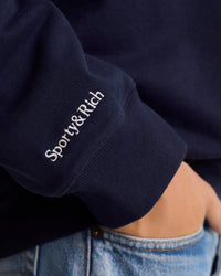 Pull à col rond Heritage Yankees Serif - Bleu marine/Blanc