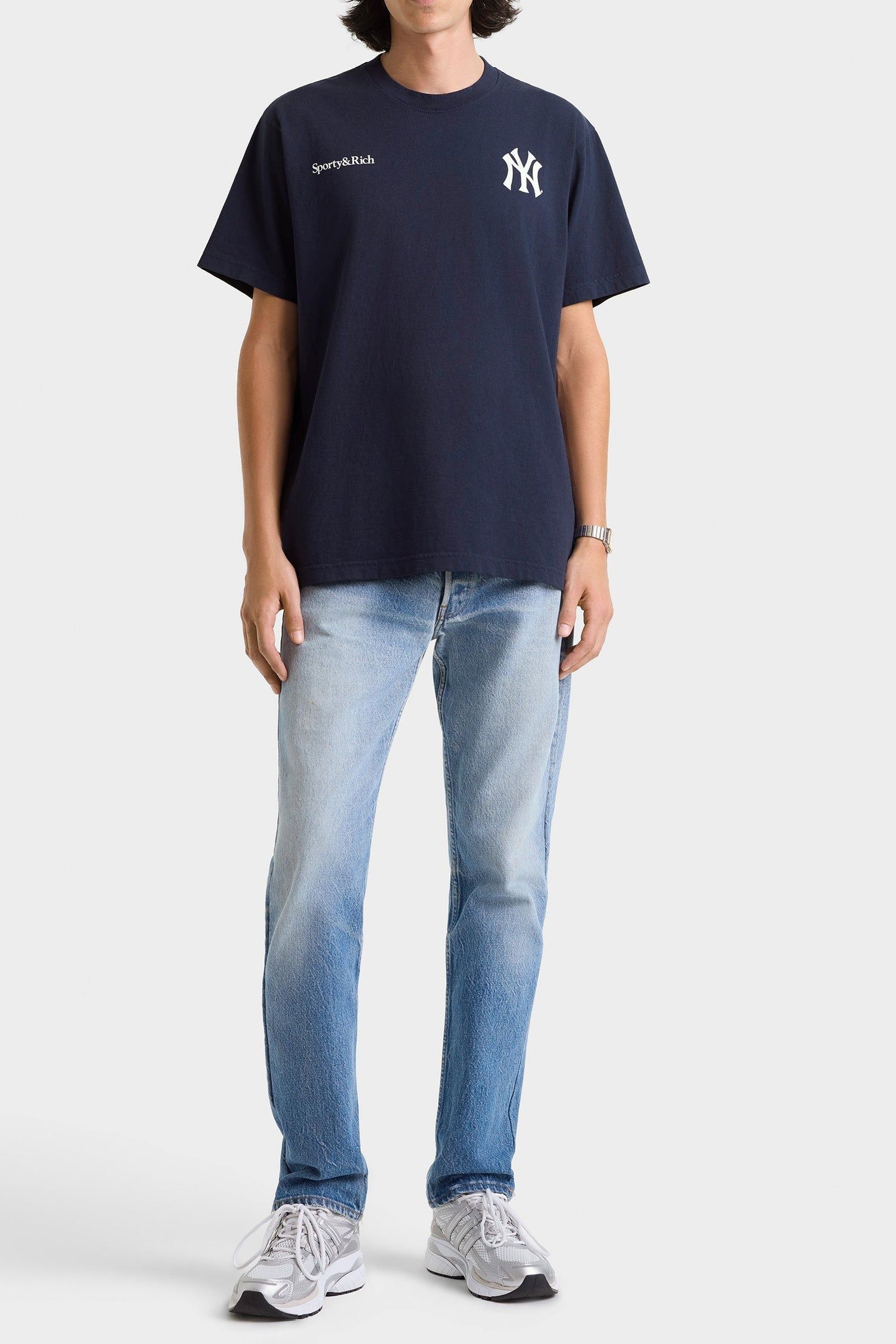 T-shirt Yankees Curve - Bleu Marine & Blanc