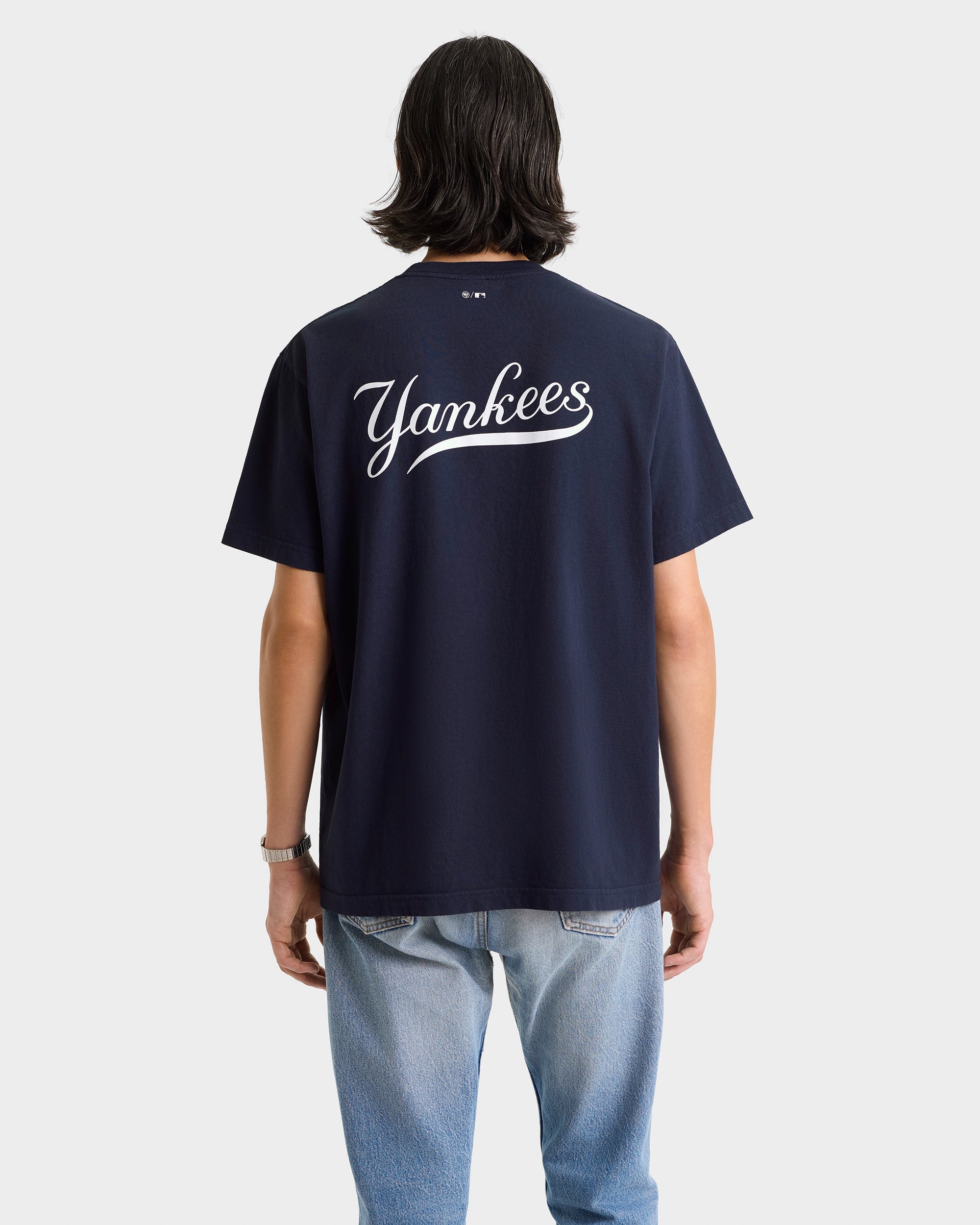 T-shirt Yankees Curve - Bleu marine/Blanc