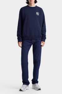 Pull à col rond Yankees Serif - Bleu Marine & Blanc