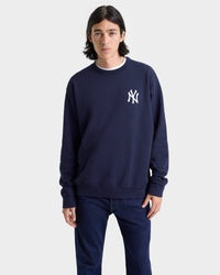Pull à col rond Yankees Serif - Bleu marine/Blanc