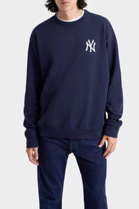 Pull à col rond Yankees Serif - Bleu Marine & Blanc