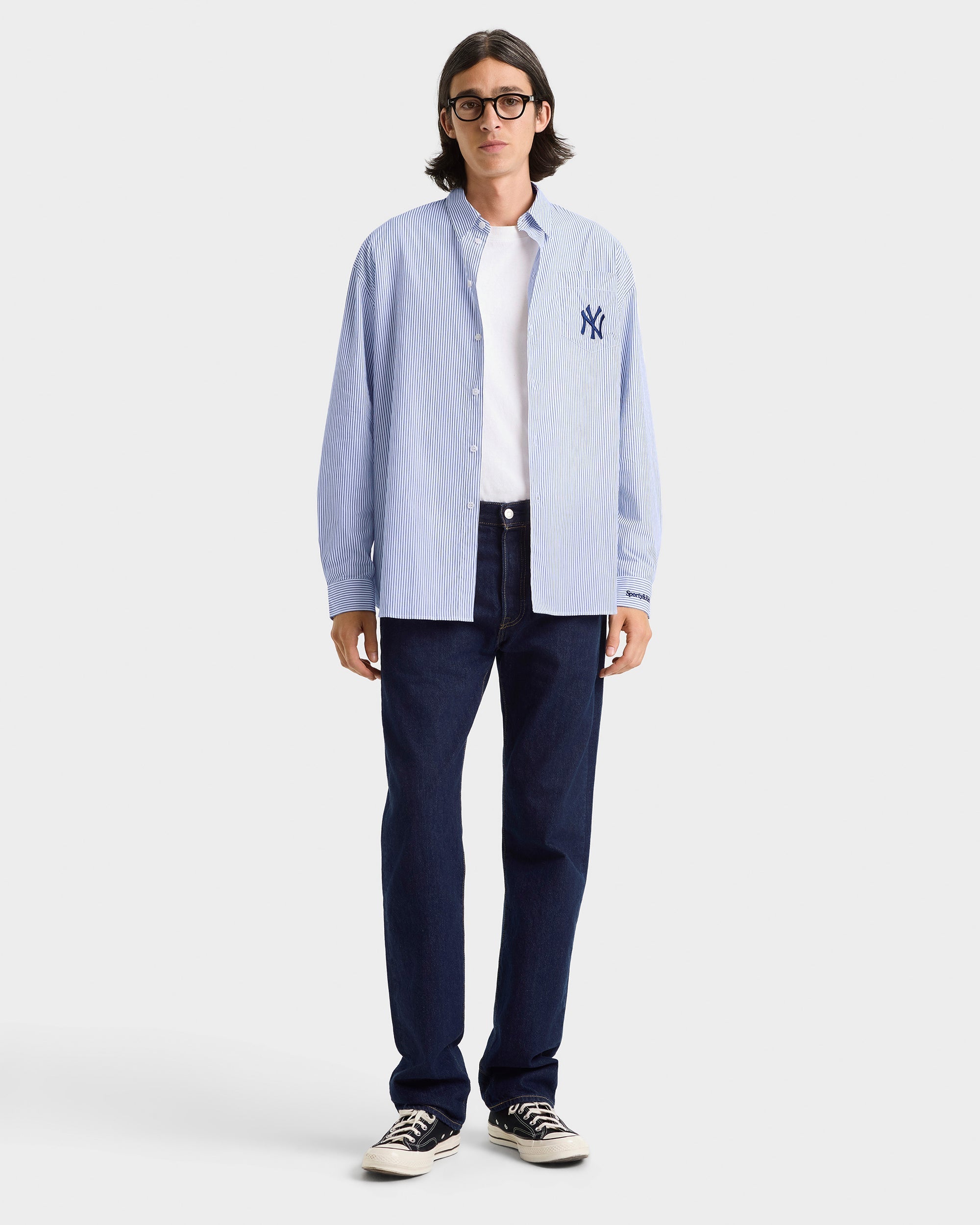 Chemise oversize Heritage Yankees Serif - Rayures bleues/Bleu marine