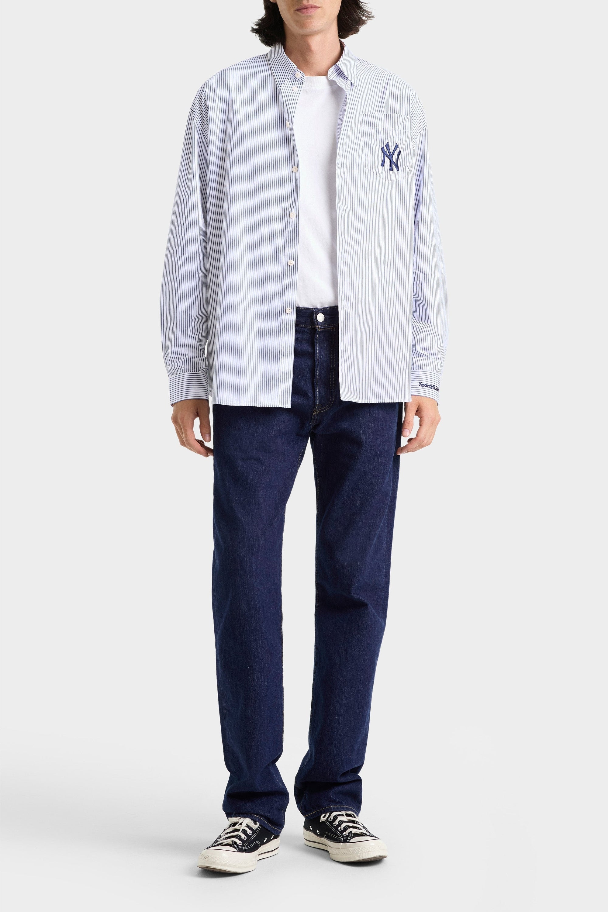 Chemise oversize à rayures - Navy Striped