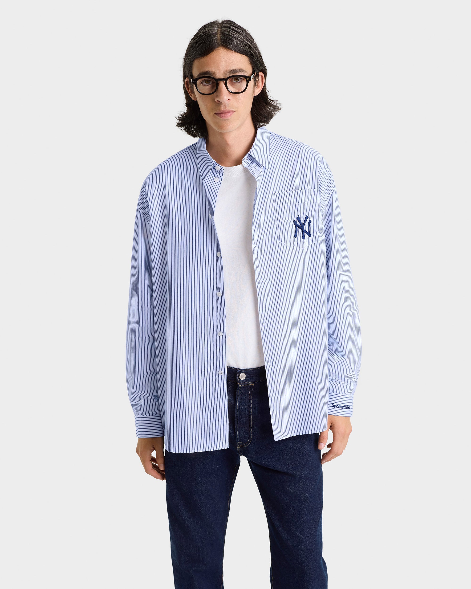 Chemise oversize Heritage Yankees Serif - Rayures bleues/Bleu marine