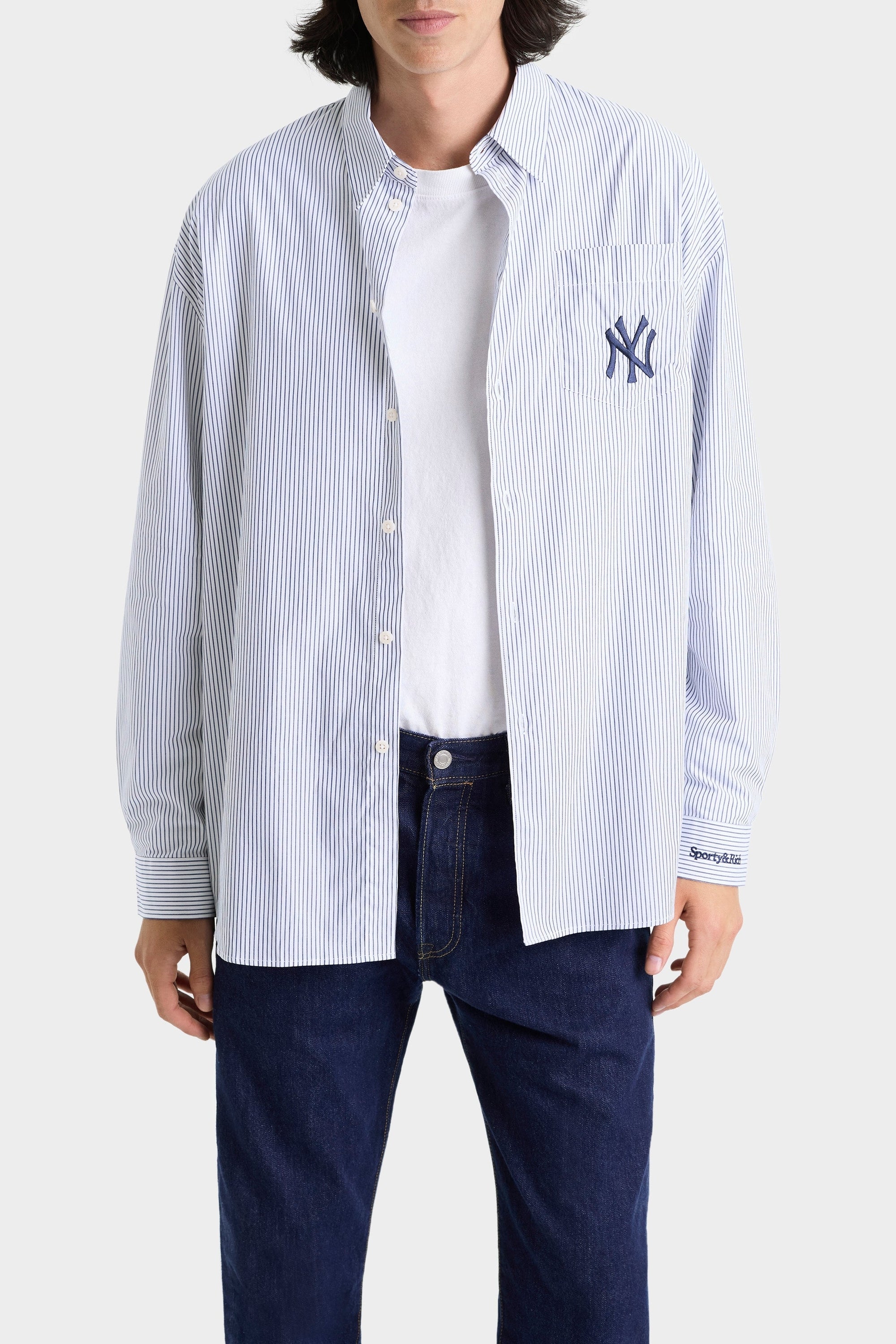 Chemise oversize à rayures - Navy Striped