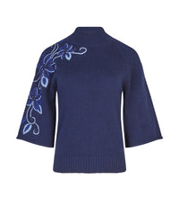 Pull Hortensia en laine - Cobalt Blue