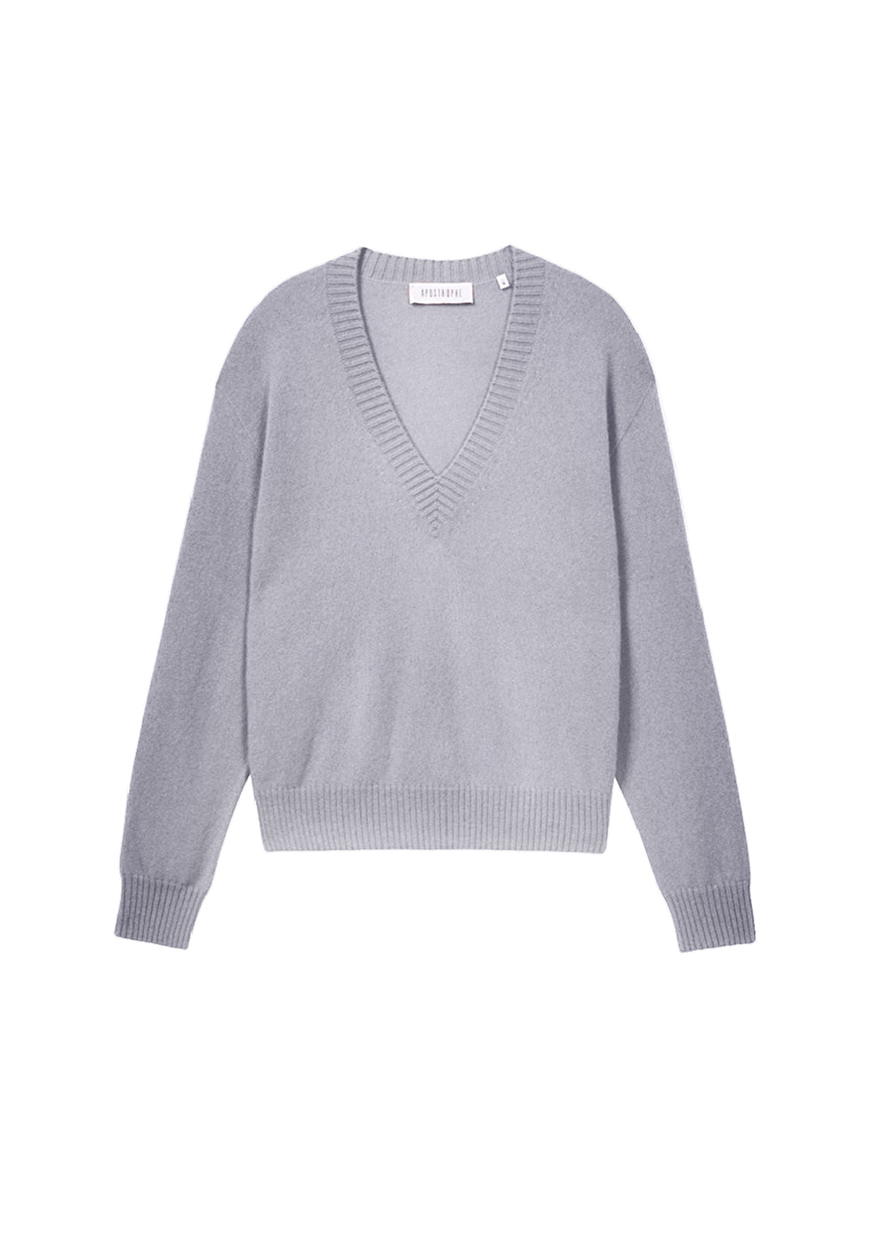 Pull col v - Gris Moyen
