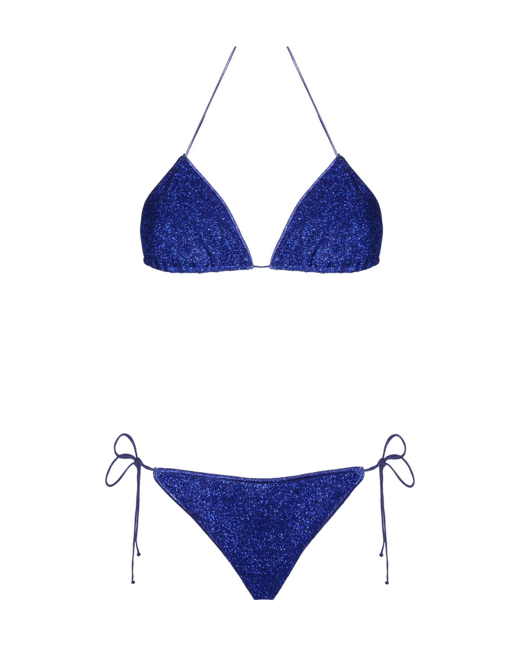 Maillot deux pièces Triangle à paillettes - Blue