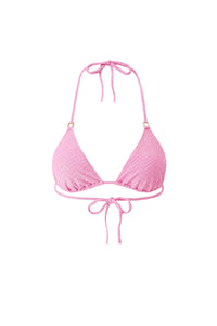 Haut de bikini triangle Maine - Zigzag Pink