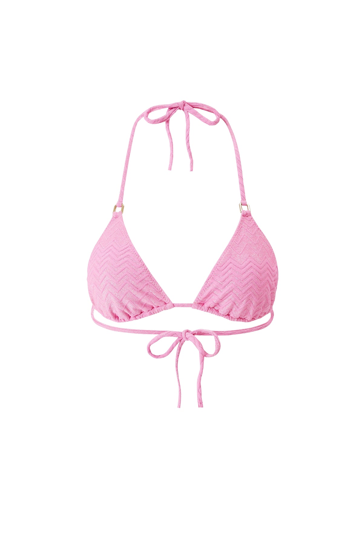 Haut de bikini triangle Maine - Zigzag Pink