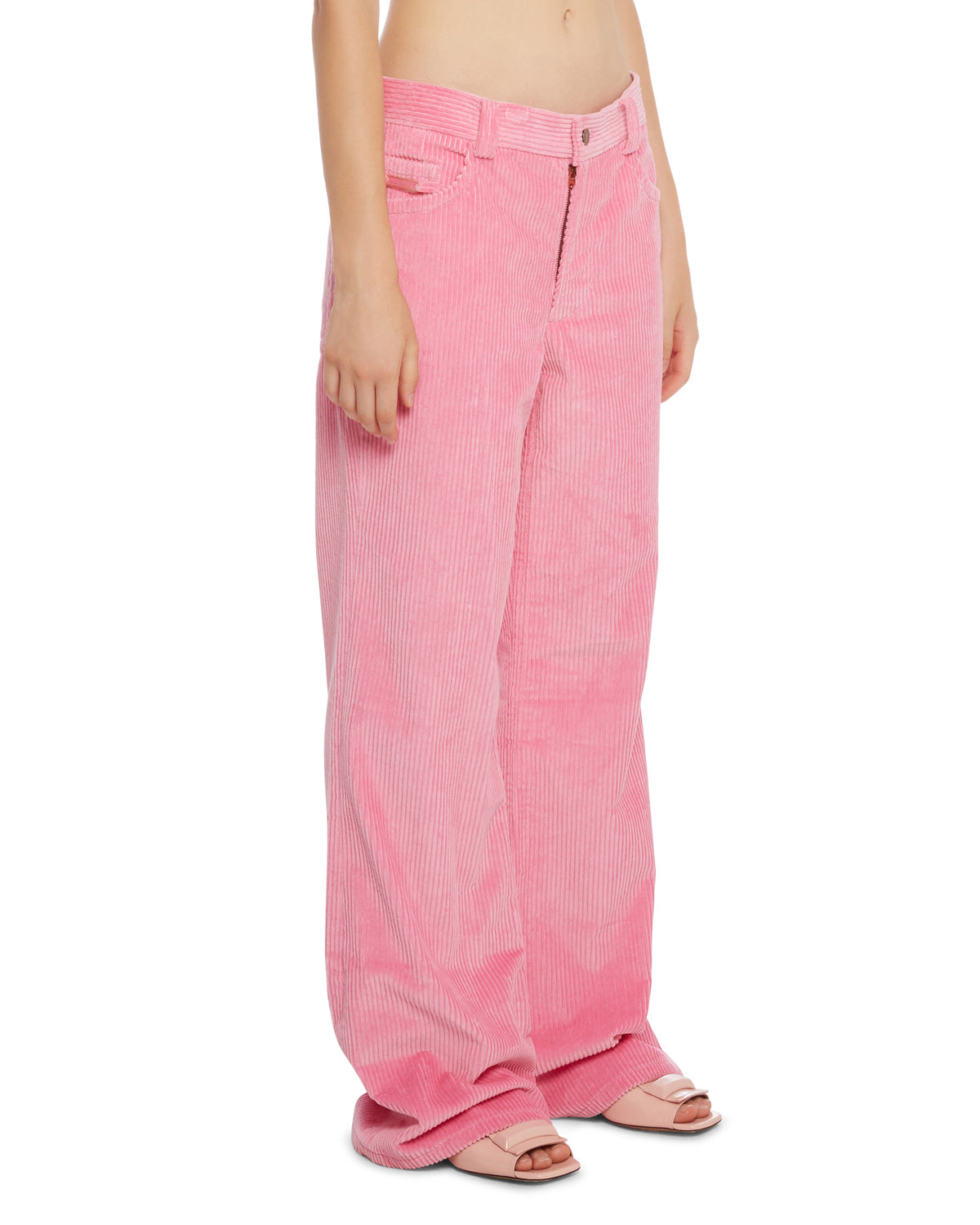 Pantalon évasé et côtelé - Pink