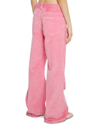 Pantalon évasé et côtelé - Pink