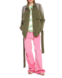 Pantalon évasé et côtelé - Pink