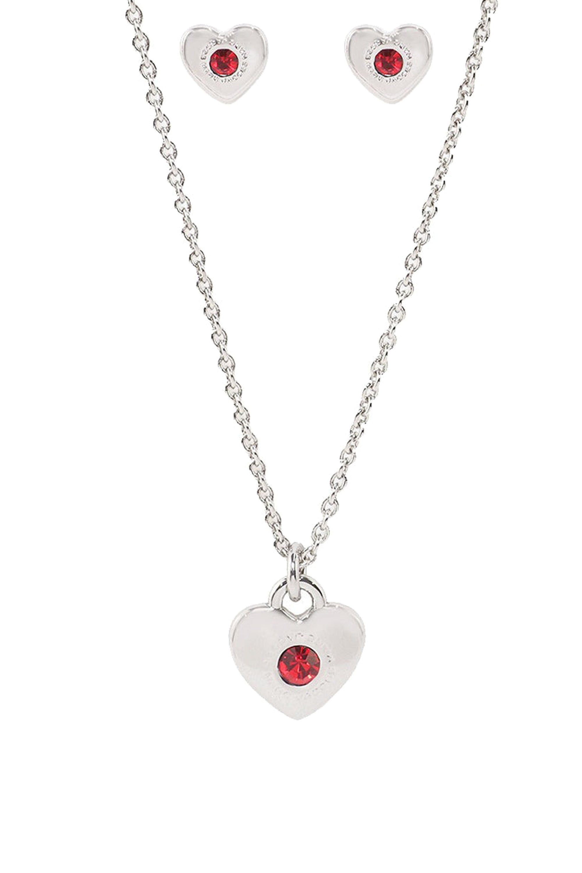 Parure Coeur avec strass en laiton - Silver & Siam