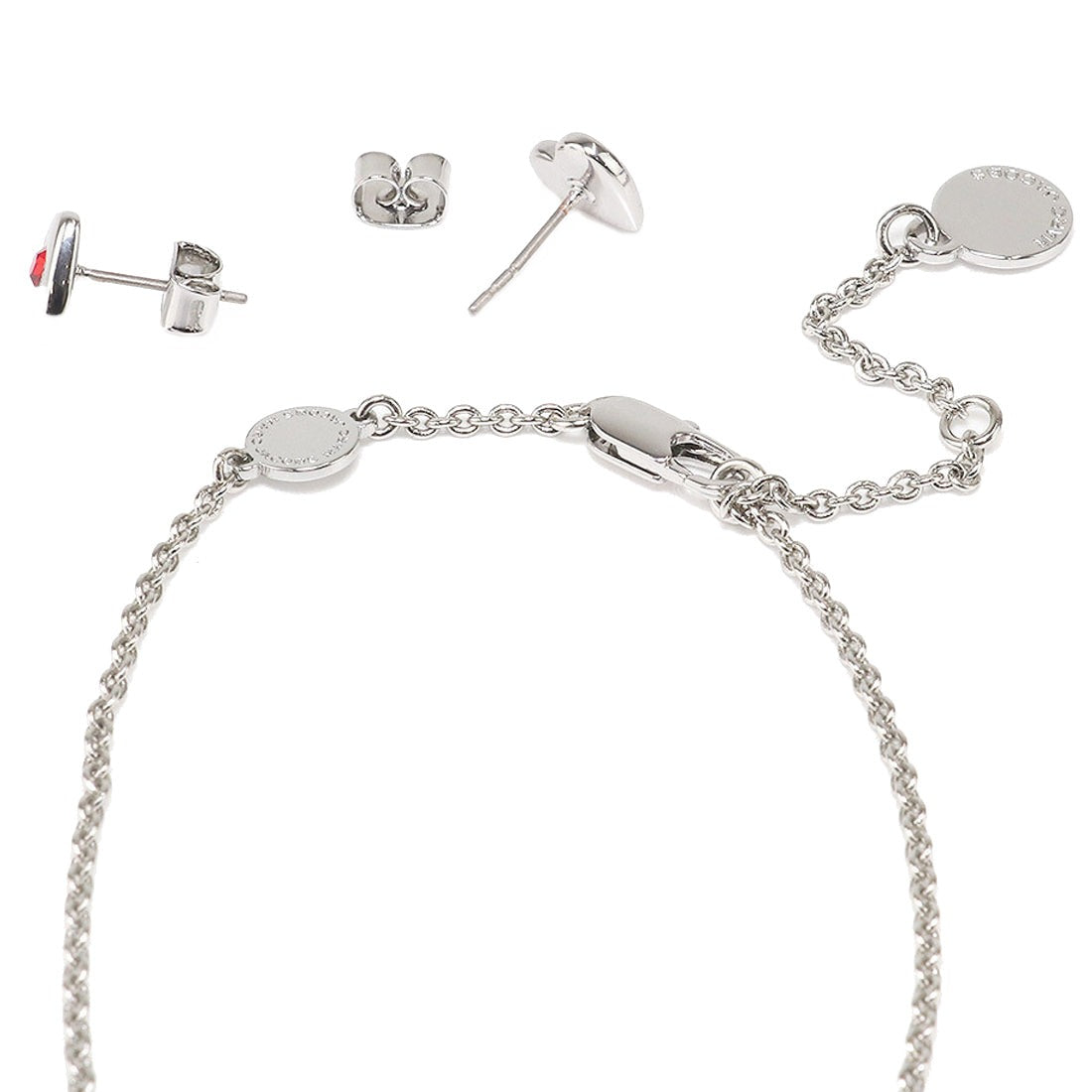 Parure Coeur avec strass en laiton - Silver & Siam