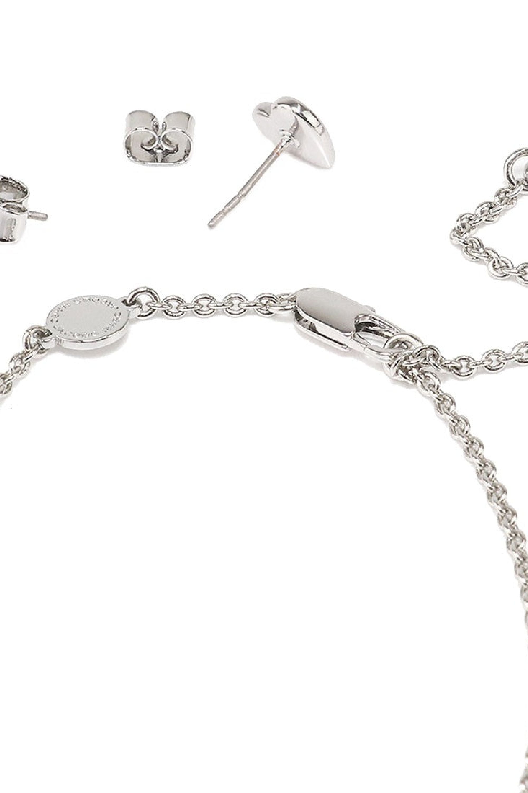 Parure Coeur avec strass en laiton - Silver & Siam