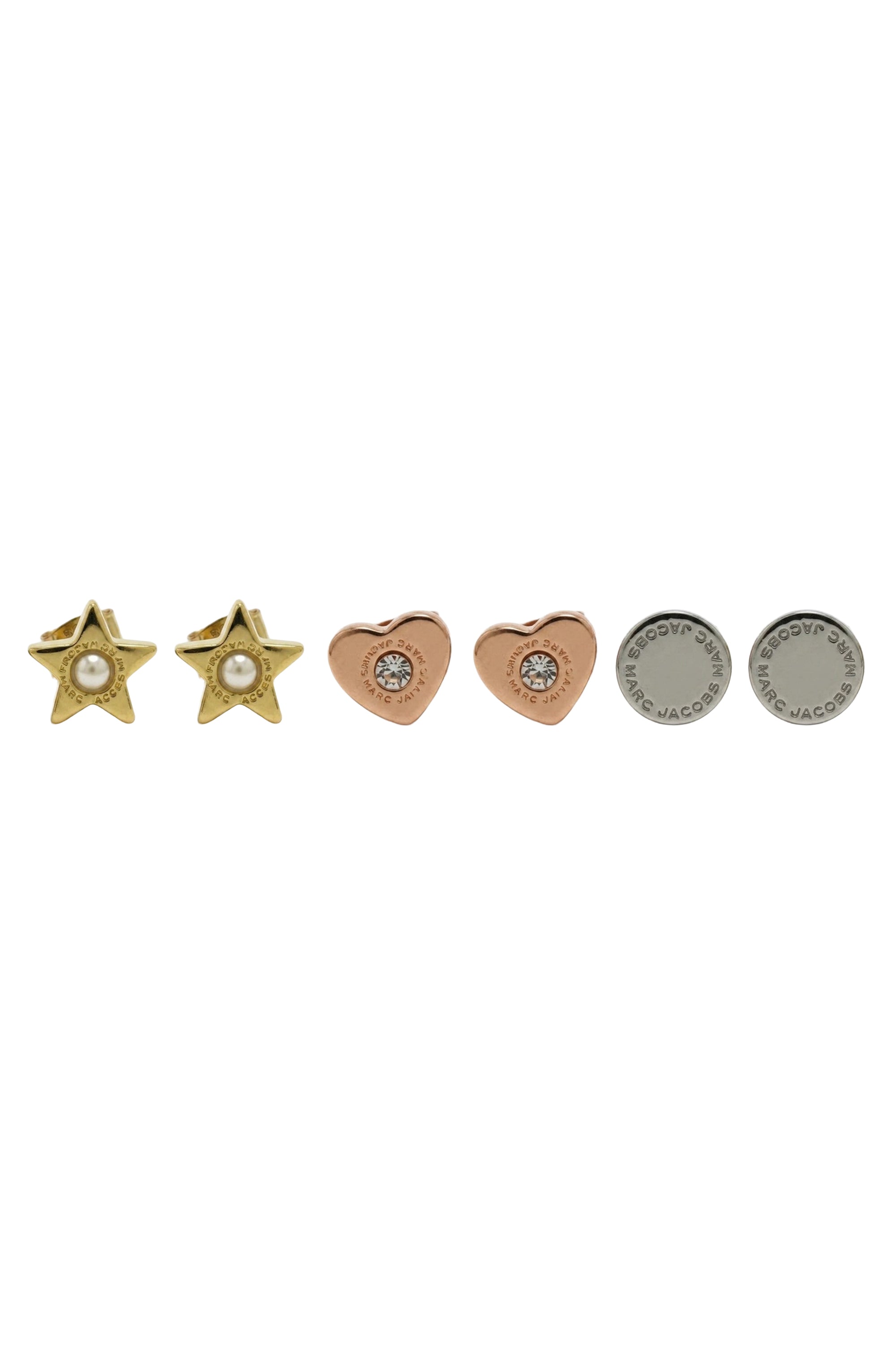 Set de trois boucles d'oreilles en laiton - Multicolor
