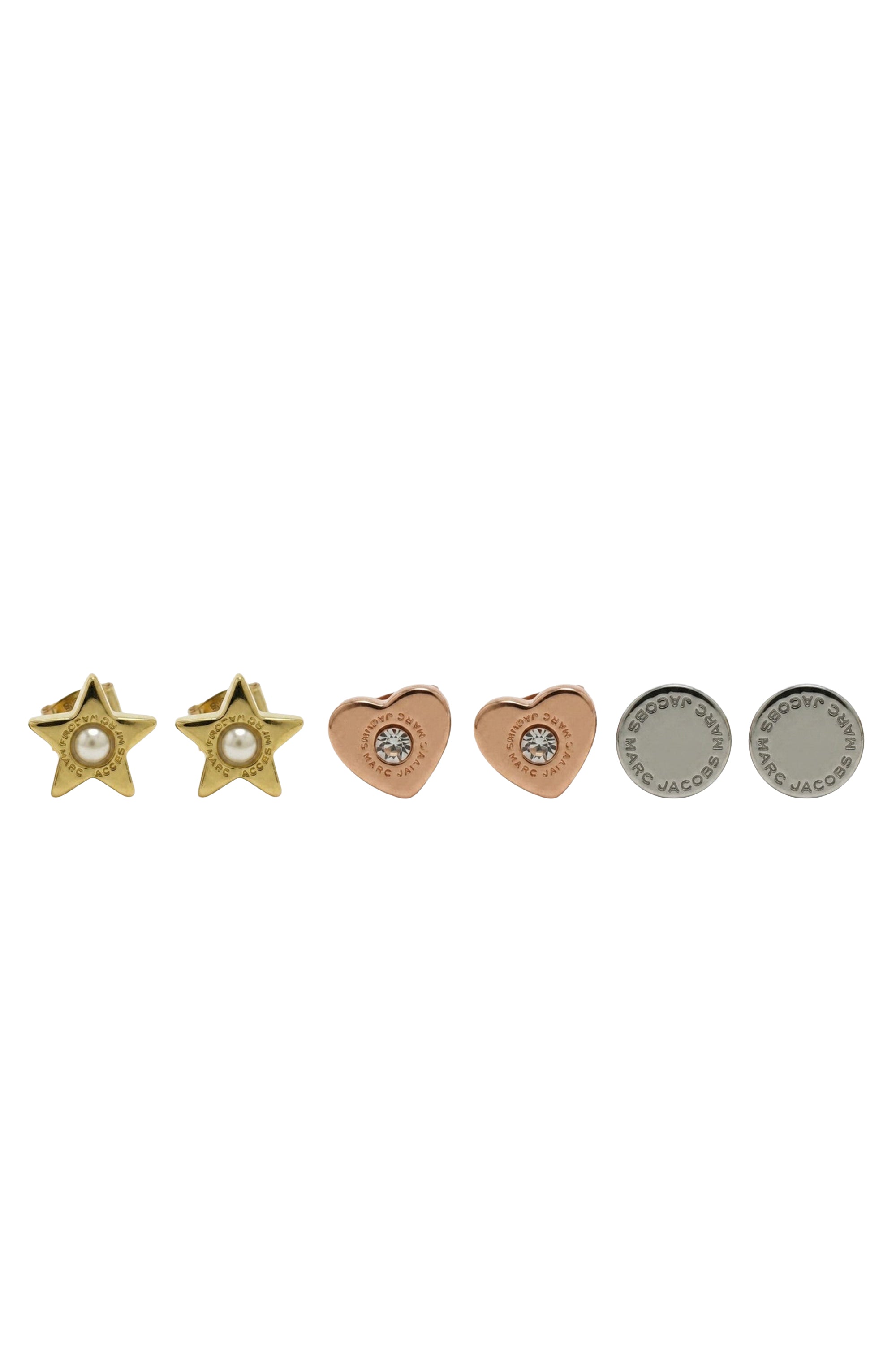 Lot de trois boucles d'oreilles en laiton - Multicolor