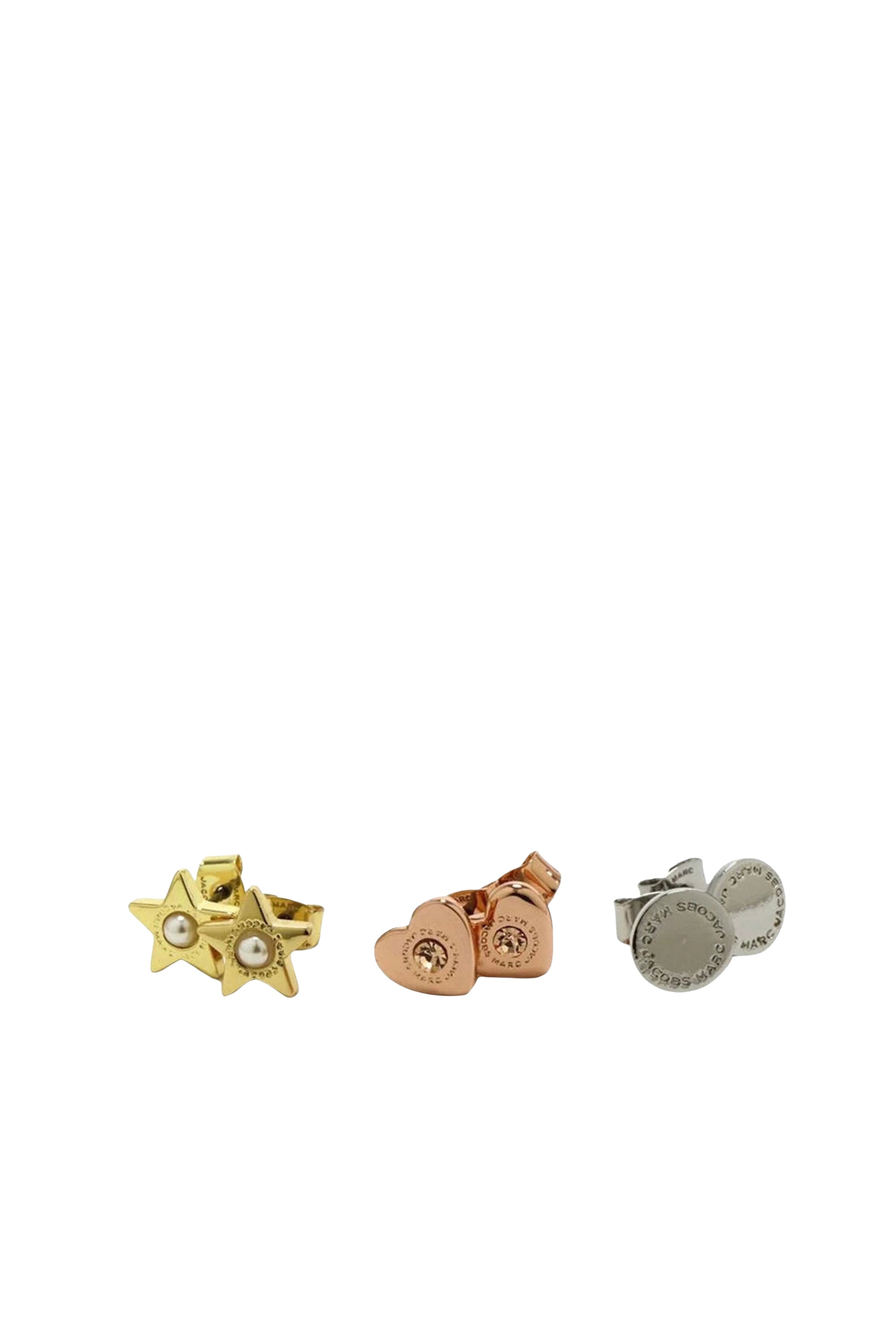 Set de trois boucles d'oreilles en laiton - Multicolor