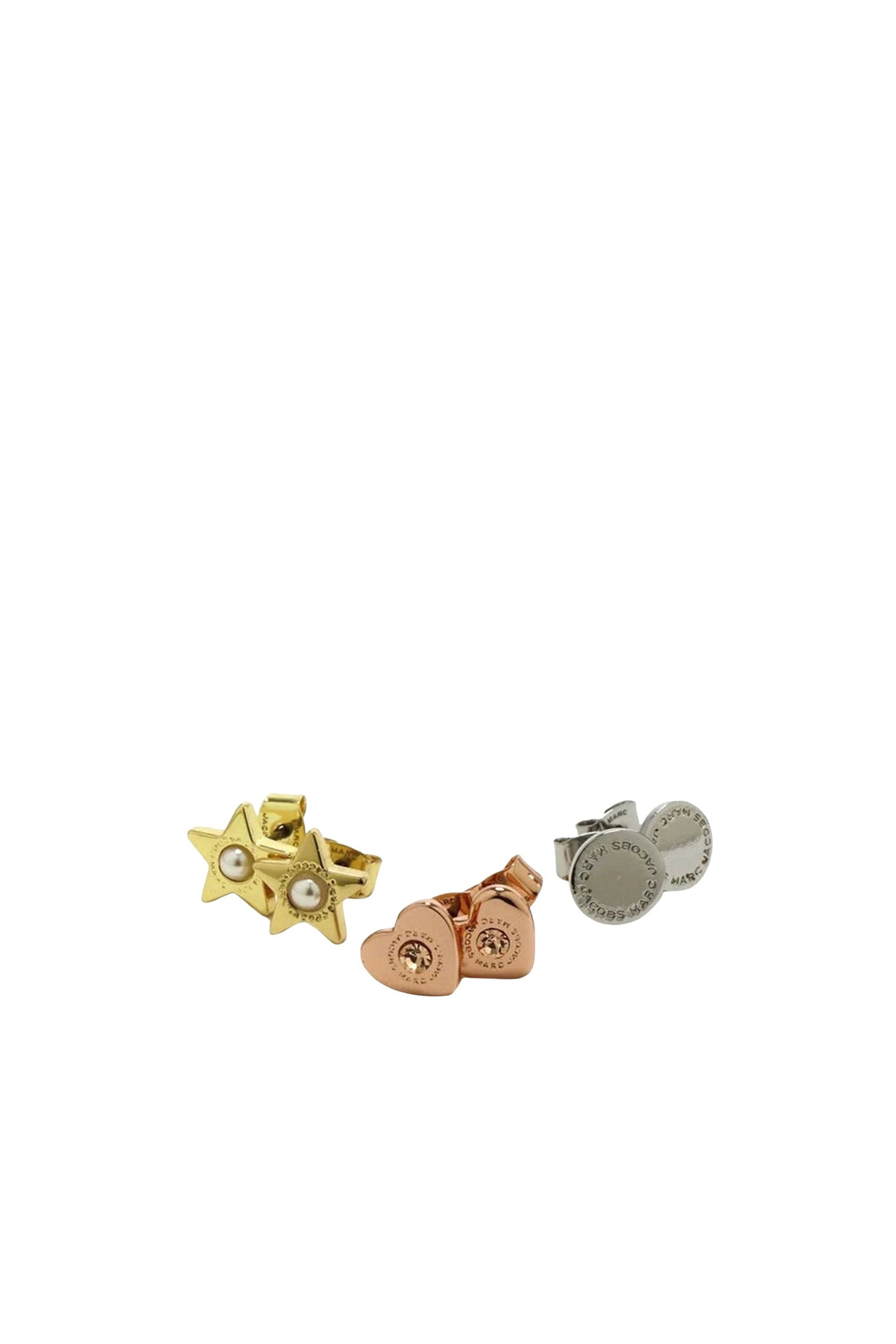 Set de trois boucles d'oreilles en laiton - Multicolor