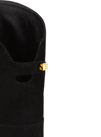 7qty NEW / Cuissardes Marylin Malaga 90 en cuir suédé - Black
