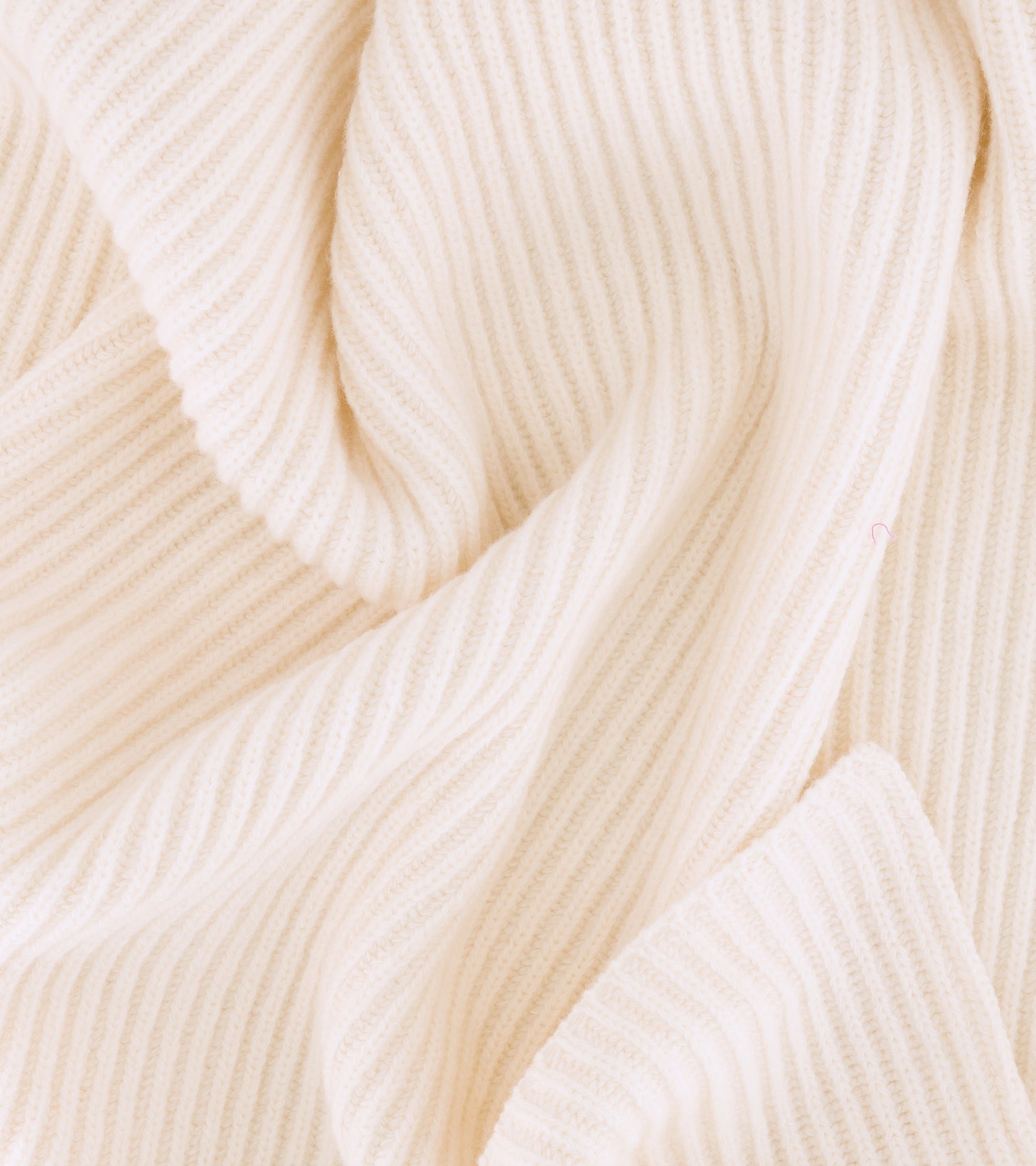 Plaid Baci en laine - Blanc crème